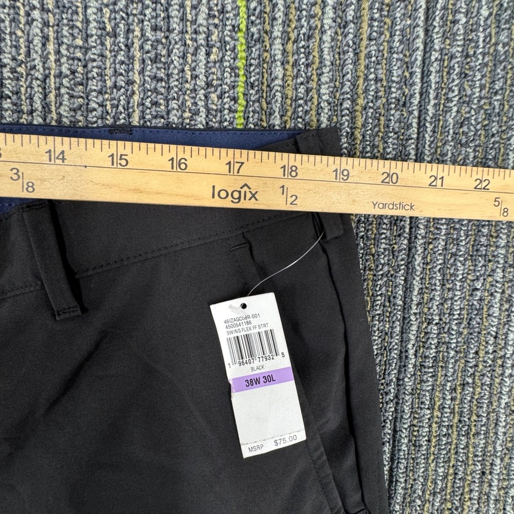 IZOD Golf Swingflex Pants Mens 38x30 Black New Straight Fit 4-Way Stretch UPF-40 - Picture 5 of 10